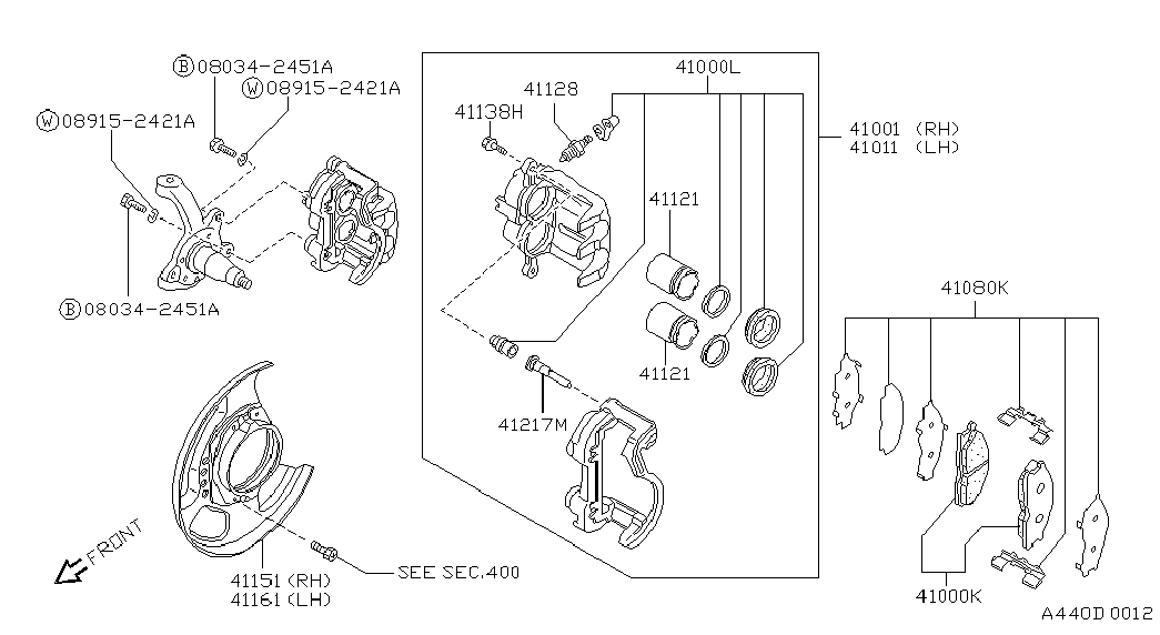 NISSAN 4100110G02 - Спирачен апарат vvparts.bg