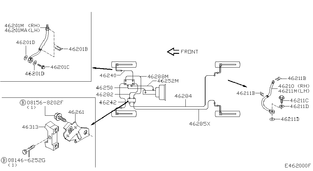 NISSAN 462105M316 - Спирачен маркуч vvparts.bg