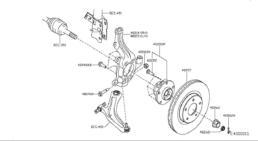 NISSAN 40202JG01B - Комплект колесен лагер vvparts.bg