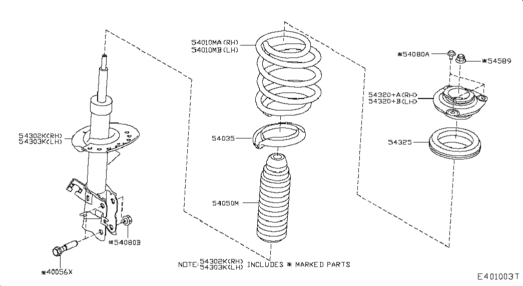 NISSAN 54321-JD00B- - Тампон на макферсън vvparts.bg