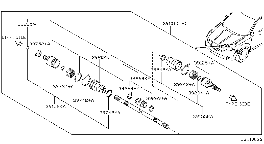 RENAULT 39101JD72B - Полуоска vvparts.bg