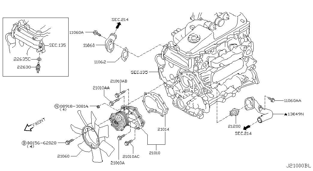 Infiniti 212002W202 - Термостат, охладителна течност vvparts.bg