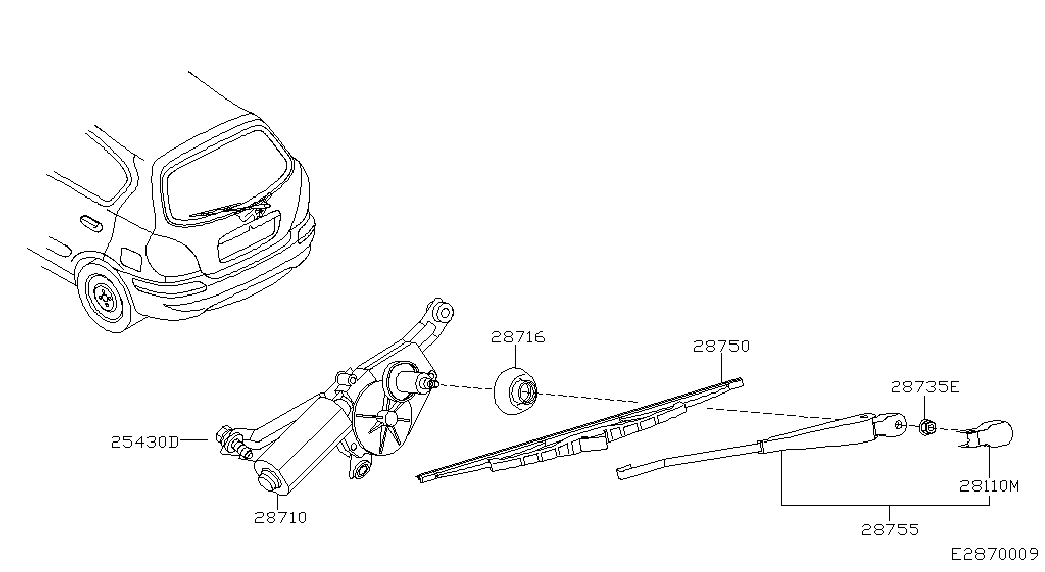 NISSAN 28790-BM410 - Перо на чистачка vvparts.bg