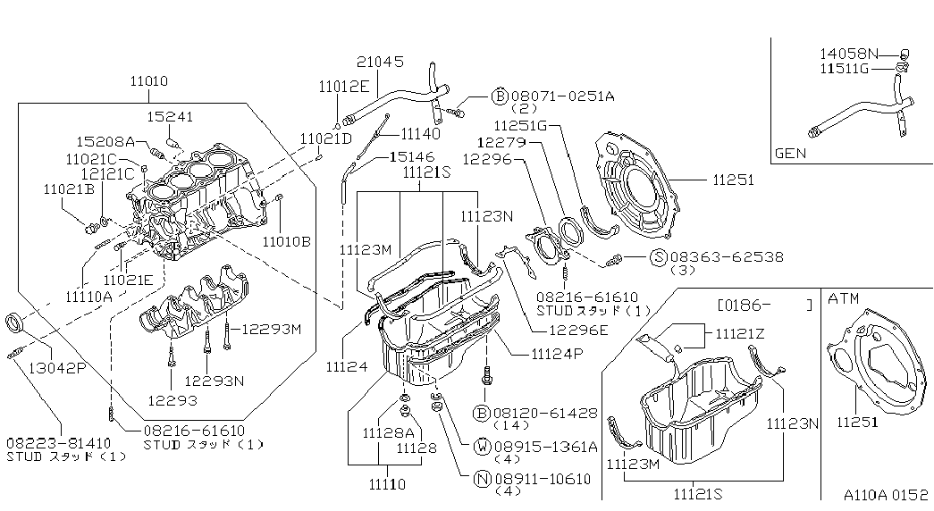 NISSAN 11128-01M01 - Болтова пробка, маслен картер vvparts.bg