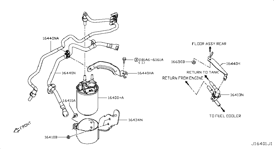 NISSAN 16400-1KB2B - Горивен филтър vvparts.bg