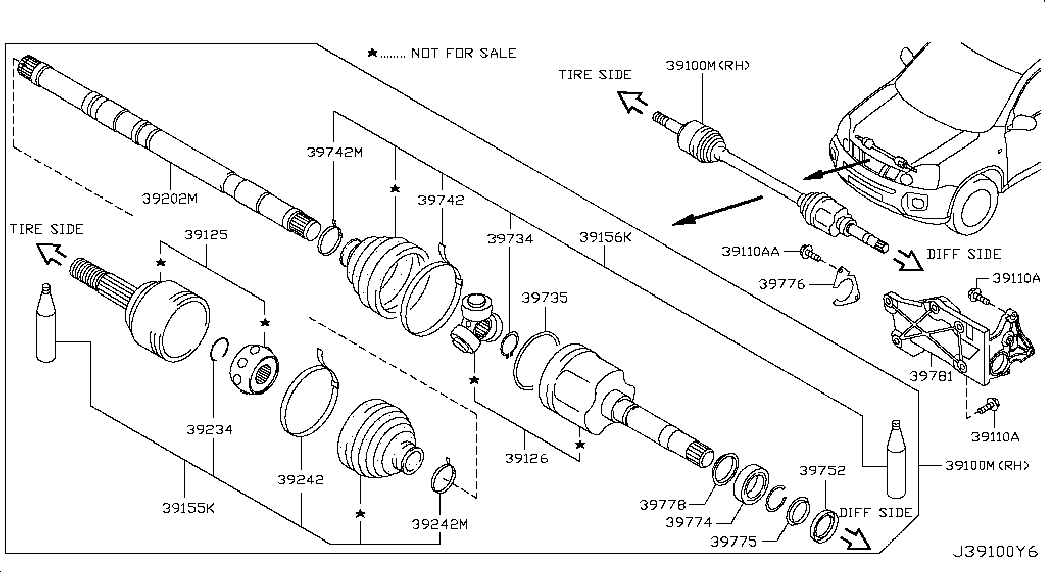 RENAULT 39100JG04B - Полуоска vvparts.bg