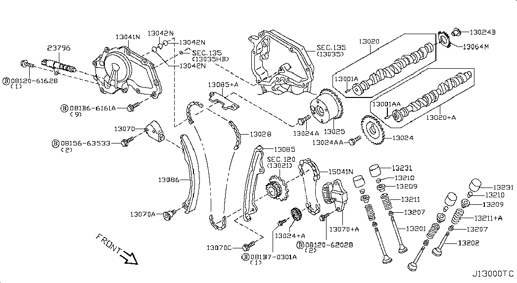 NISSAN 13085-6N200 - Комплект ангренажна верига vvparts.bg