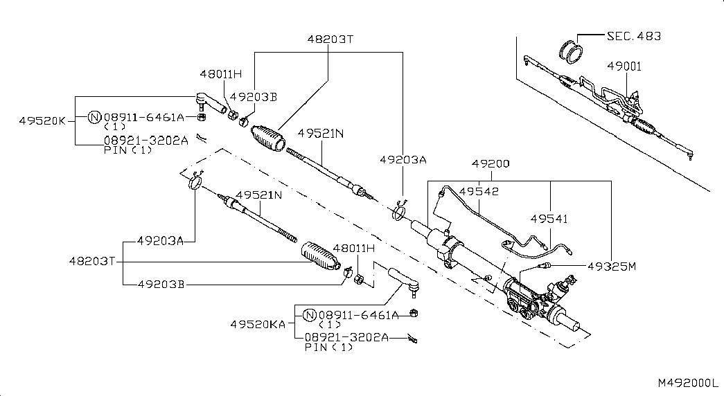 NISSAN 49200-EA060 - Кормилна кутия vvparts.bg