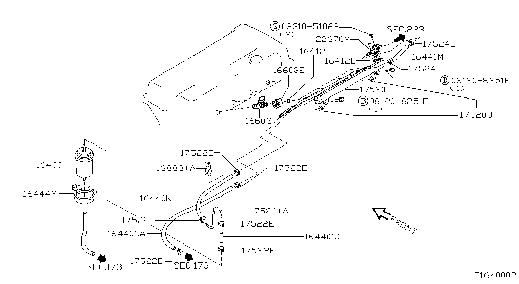 NISSAN 164009F910 - Горивен филтър vvparts.bg