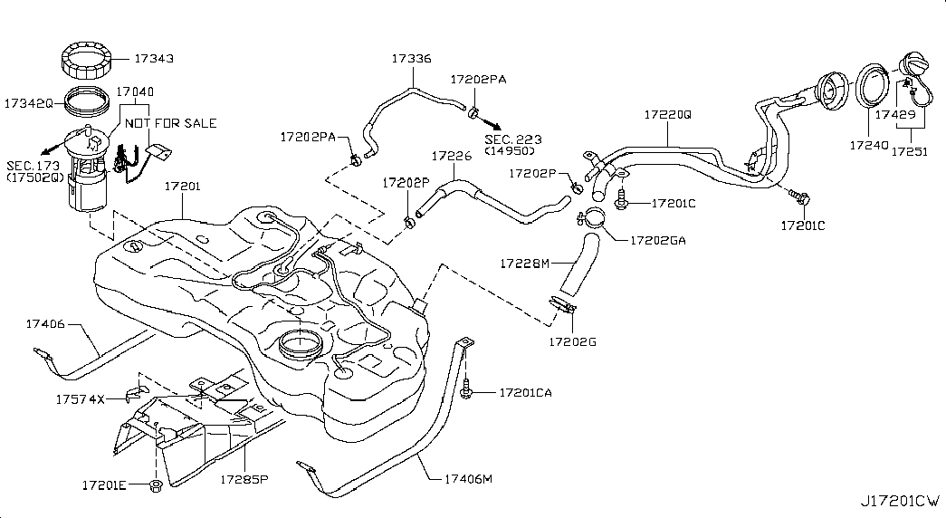 NISSAN 17040-JN00A - Горивен филтър vvparts.bg