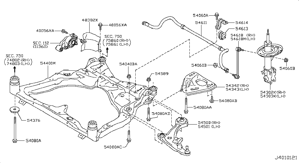 NISSAN 54501 JN00B* - Тампон, носач vvparts.bg