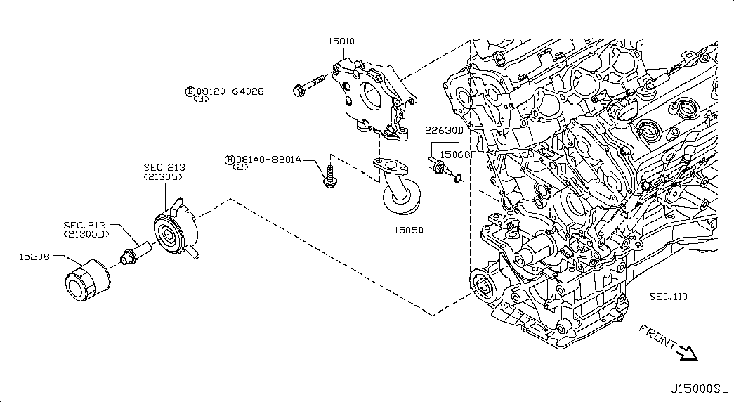 NISSAN 15208-65F0A - Маслен филтър vvparts.bg