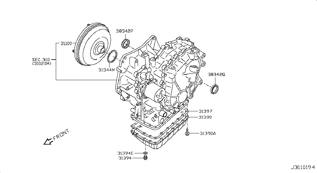 Nissan (Dongfeng) 313971XF0D - Хидравличен филтър, автоматична предавателна кутия vvparts.bg