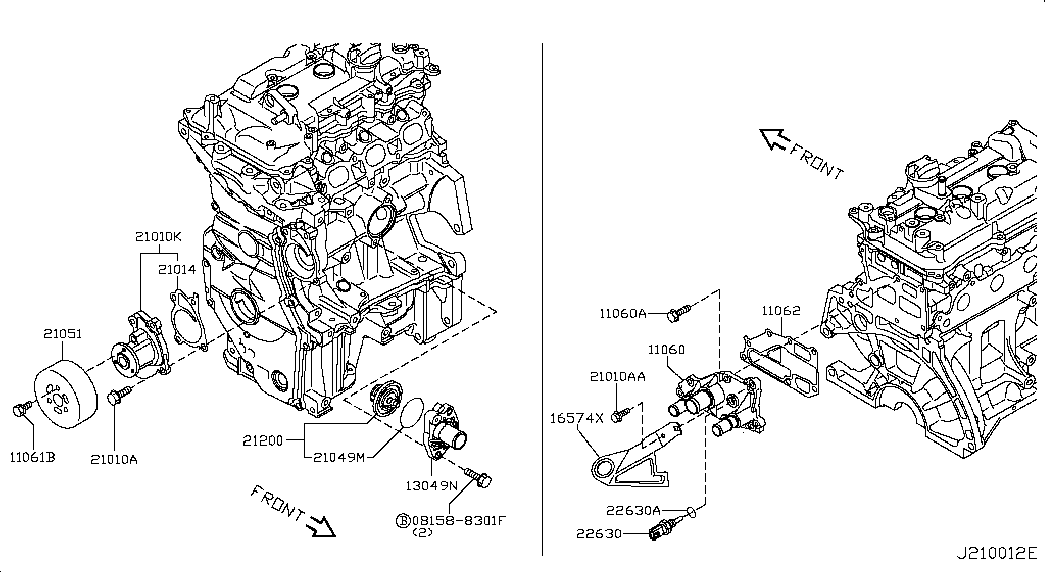 NISSAN B10101HC0A - Водна помпа vvparts.bg