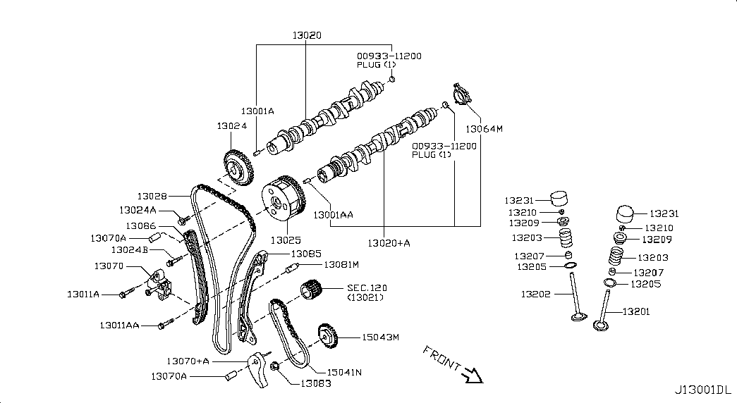 NISSAN 15043-1HC0A - Комплект ангренажна верига vvparts.bg