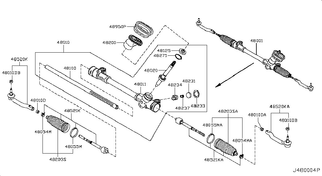 Datsun D8520-1HA0A - Накрайник на напречна кормилна щанга vvparts.bg