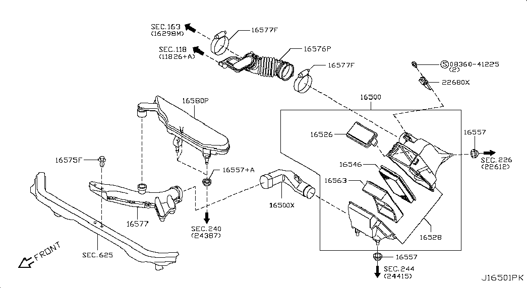 Infiniti 16546 ED000 - Въздушен филтър vvparts.bg