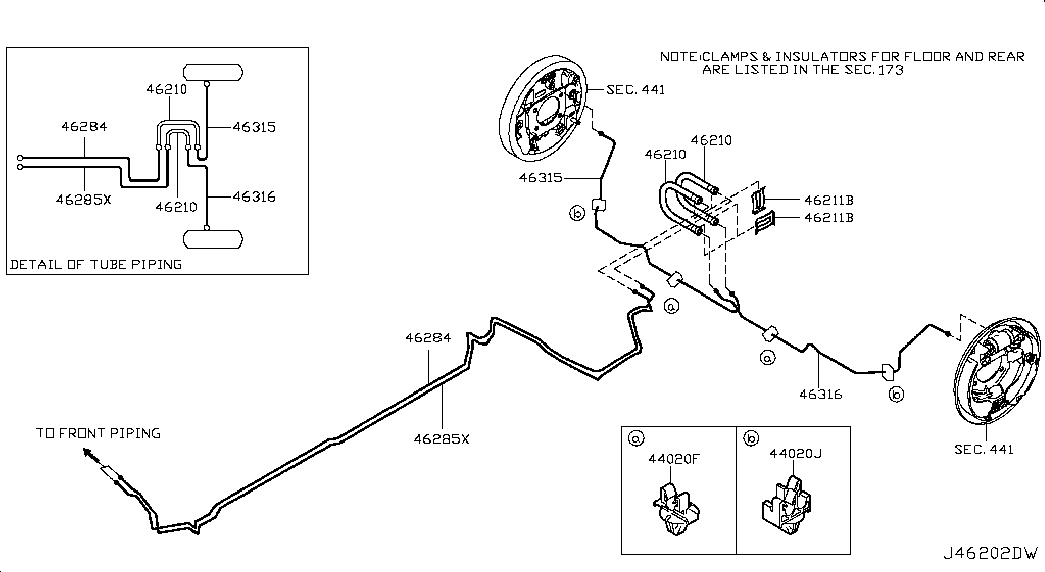 NISSAN 46214-1FE2E - Спирачен маркуч vvparts.bg