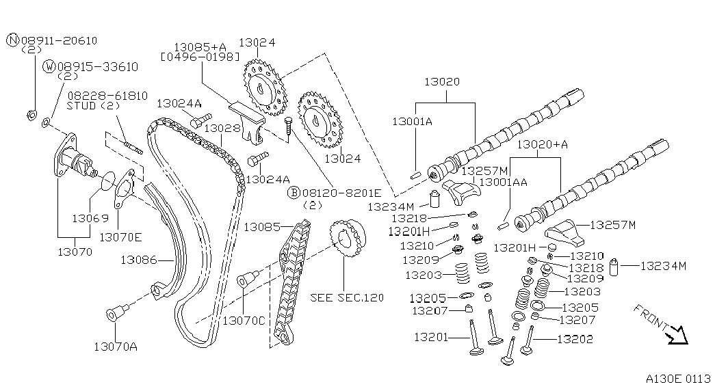 NISSAN 13028-53J03 - Комплект ангренажна верига vvparts.bg