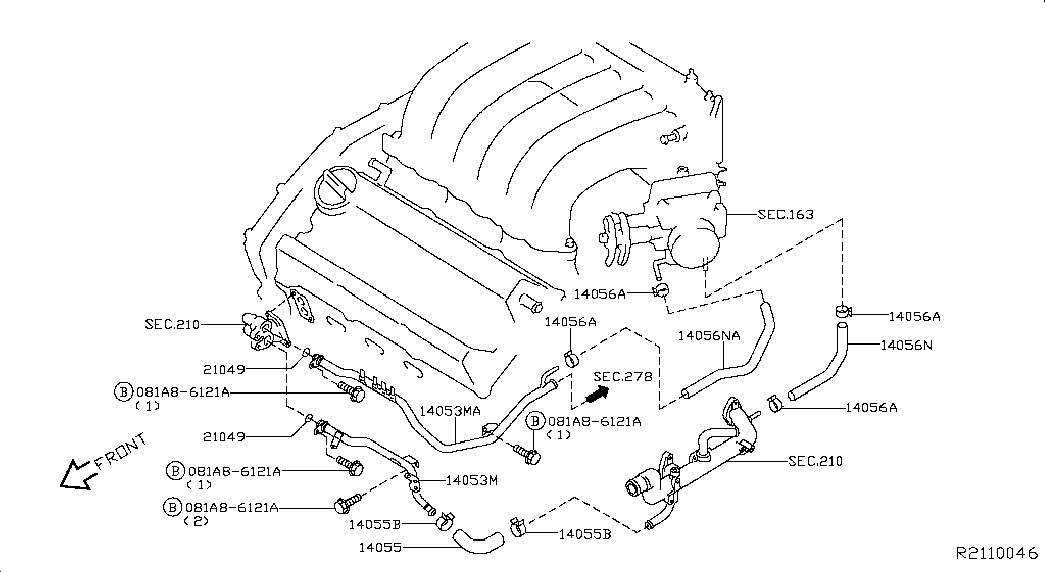 NISSAN 21049ZL80A - Уплътнение, всмукателен колектор vvparts.bg