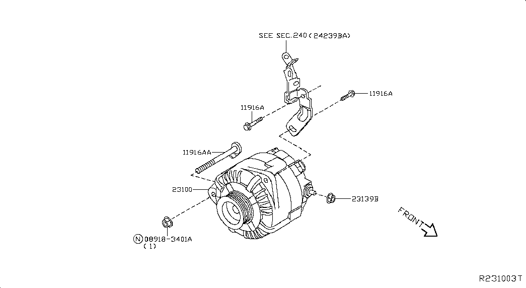 NISSAN 23100-3JA1A - Генератор vvparts.bg