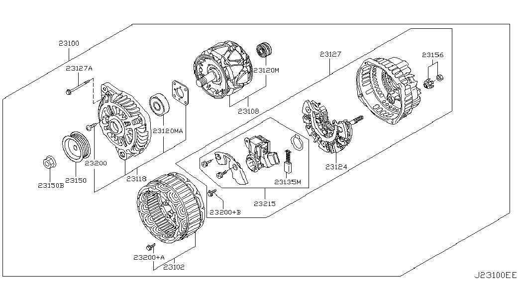 NISSAN 23100 EG010 - Генератор vvparts.bg