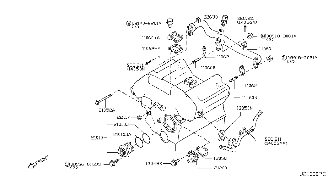 NISSAN 21200-31U13 - Термостат, охладителна течност vvparts.bg