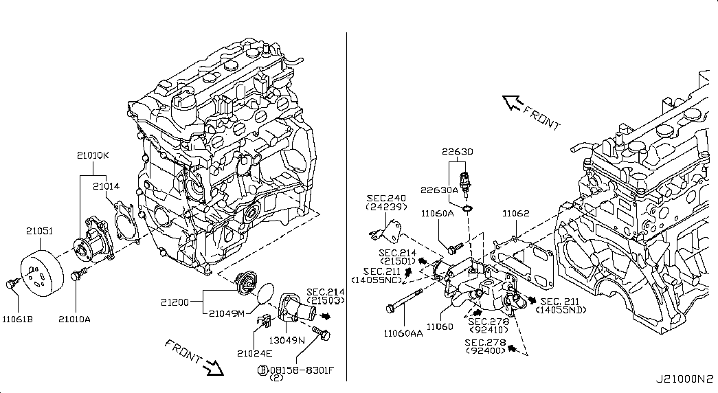 NISSAN B1010-ED00A - Водна помпа vvparts.bg