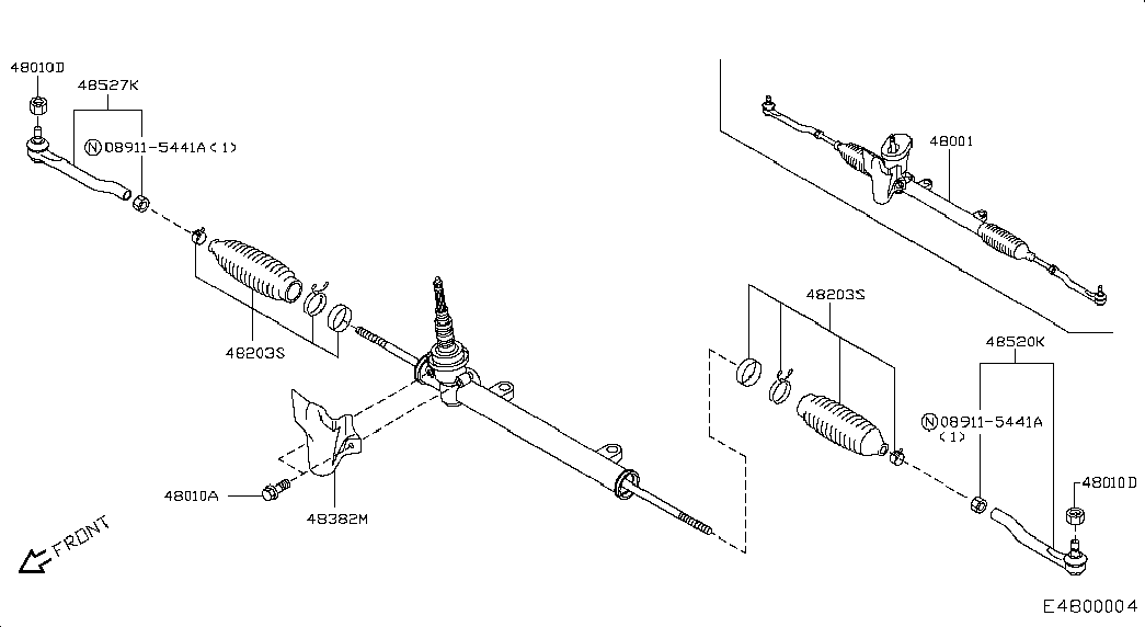 RENAULT 48647-JD01A - Накрайник на напречна кормилна щанга vvparts.bg