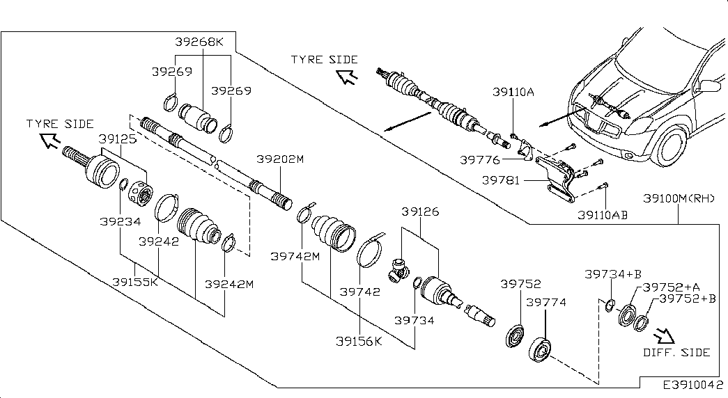 NISSAN C9741-JD02B - Маншон, полуоска vvparts.bg