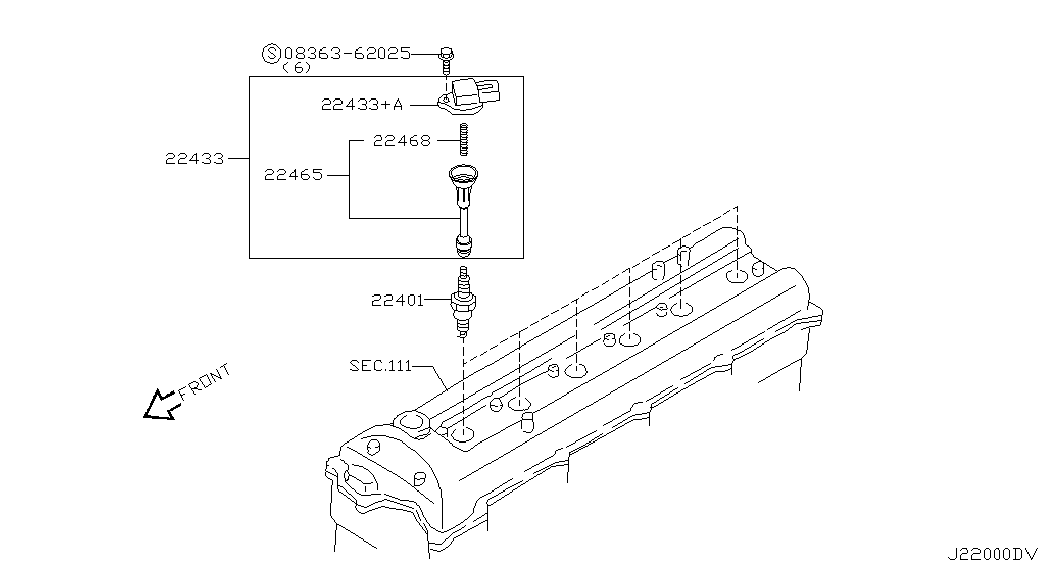 NISSAN 22465-8J115 - Щекер, запалителна бобина vvparts.bg