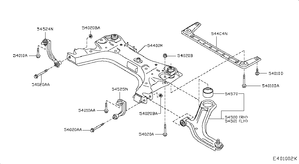 NISSAN #54501-BC42A - Носач, окачване на колелата vvparts.bg