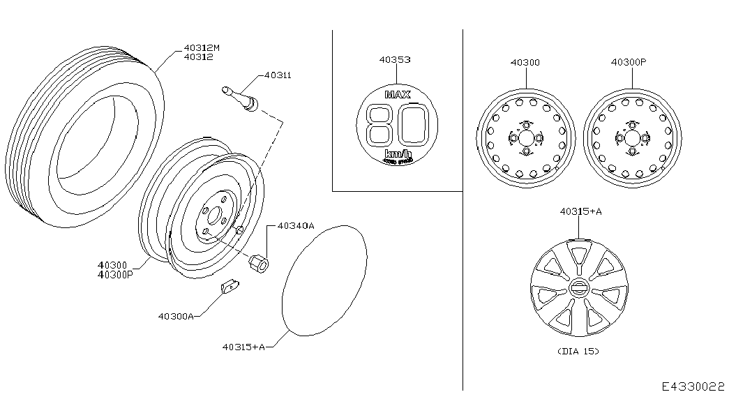 NISSAN 40222-BC40A - Болт на колелото vvparts.bg