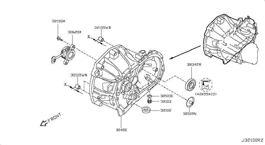 NISSAN 30620-00Q0E - Лагер помпа, съединител vvparts.bg