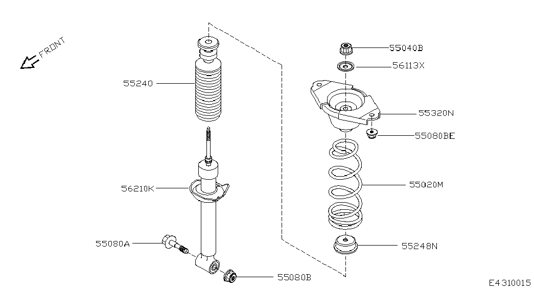 NISSAN 55240-4U000 - Прахозащитен комплект, амортисьор vvparts.bg