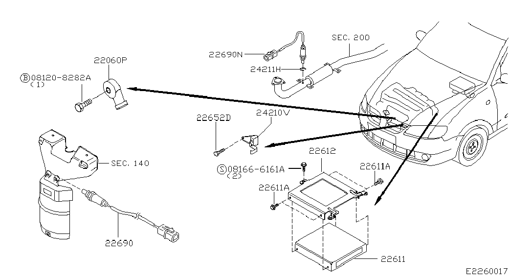 NISSAN 22690-AU000 - Ламбда-сонда vvparts.bg