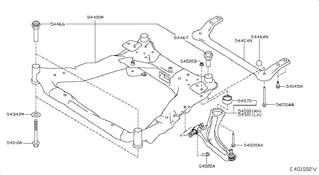 NISSAN 54500-BB00A- - Носач, окачване на колелата vvparts.bg