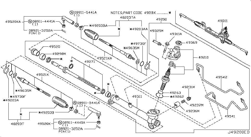 NISSAN 48521-8H328 - Аксиален шарнирен накрайник, напречна кормилна щанга vvparts.bg