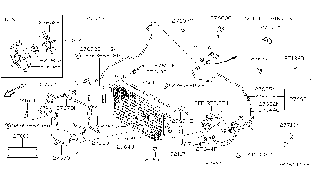 NISSAN 92131-40F01 - Изсушител, климатизация vvparts.bg