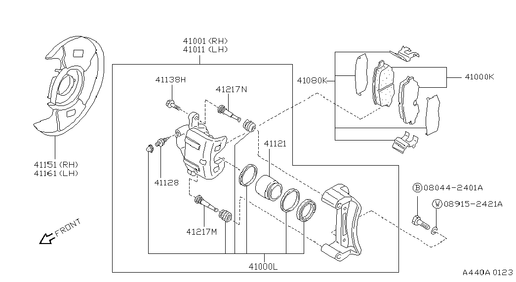 NISSAN 41120-71E26 - Ремонтен комплект, спирачен апарат vvparts.bg