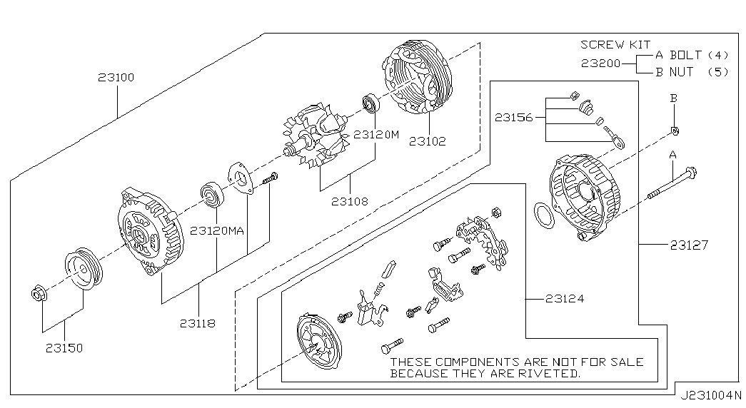 NISSAN 23102-31U01 - Статор, генератор vvparts.bg