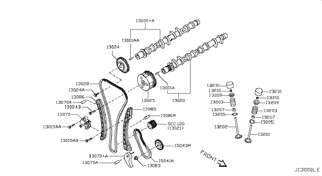 NISSAN 13070-ED000 - Комплект ангренажна верига vvparts.bg