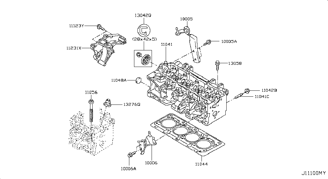 NISSAN 13042-BN700 - Семеринг, разпределителен вал vvparts.bg