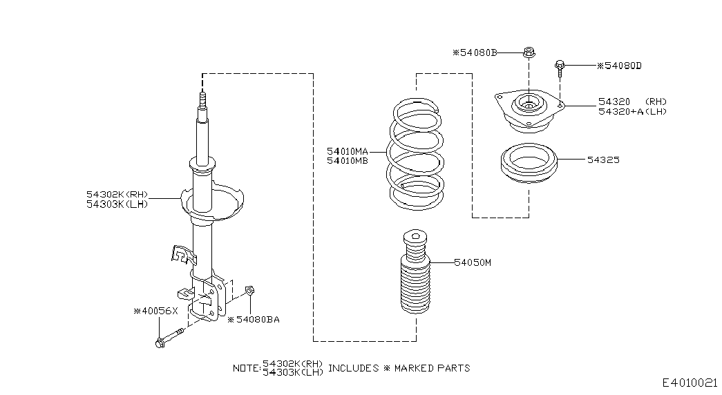 NISSAN 54321-BC40A- - Тампон на макферсън vvparts.bg