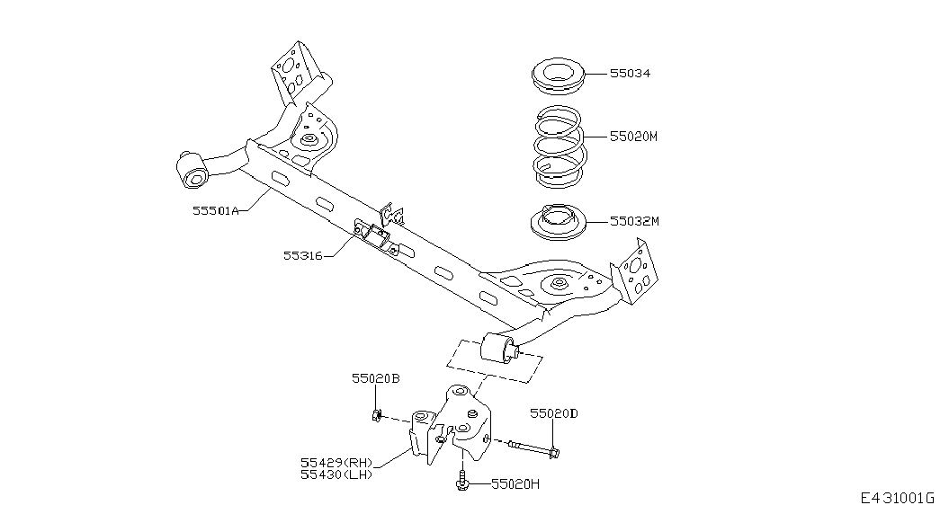 NISSAN 55501 BC63B - Мост (окачване) vvparts.bg