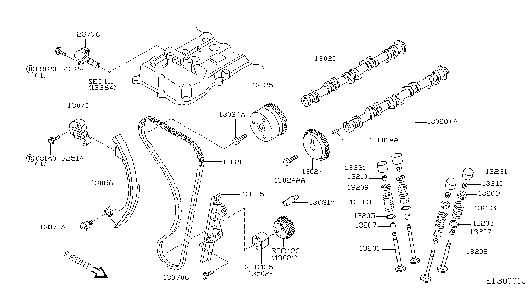 NISSAN 13025-AX011 - Комплект ангренажна верига vvparts.bg