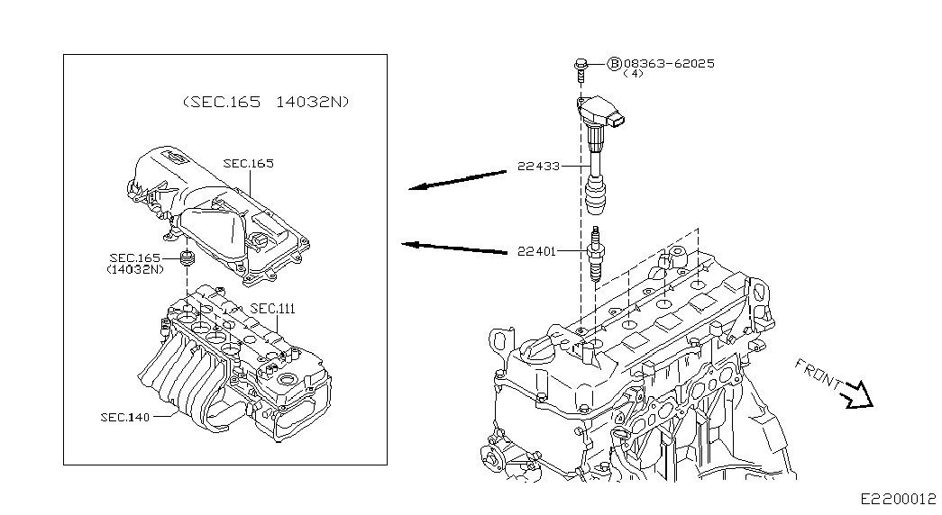 Infiniti 22401-8H314 - Запалителна свещ vvparts.bg