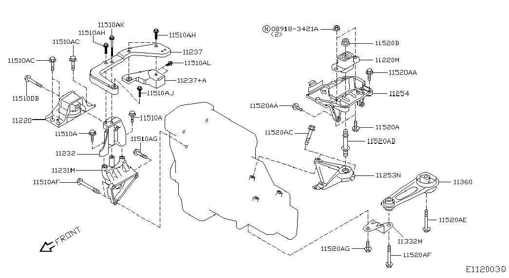 RENAULT 11360AX600 - Окачване, двигател vvparts.bg