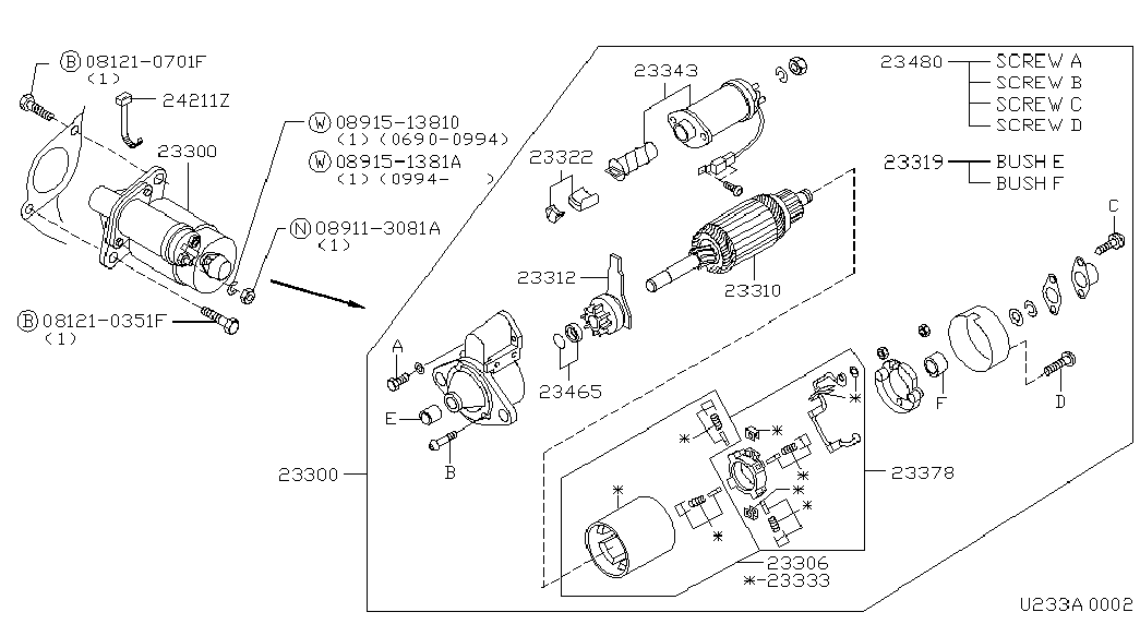 NISSAN 23300-70J00 - Стартер vvparts.bg