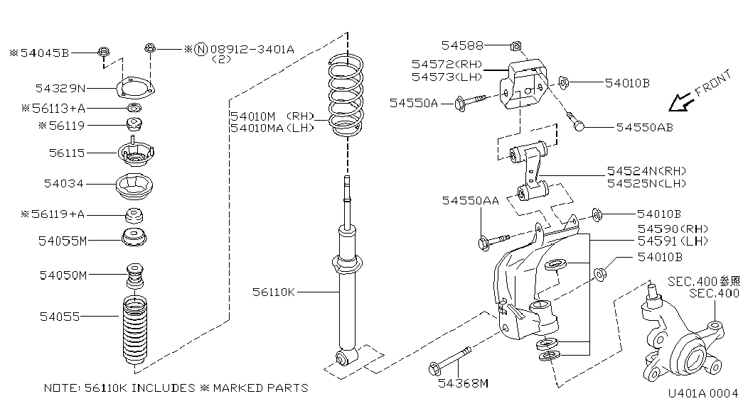 NISSAN 54524-86J10 - Носач, окачване на колелата vvparts.bg